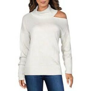PAIGE Raundi Cold Shoulder Sweater – Ivory Silver Metallic -Size M- NWT